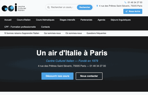 Site du centre culturel italien